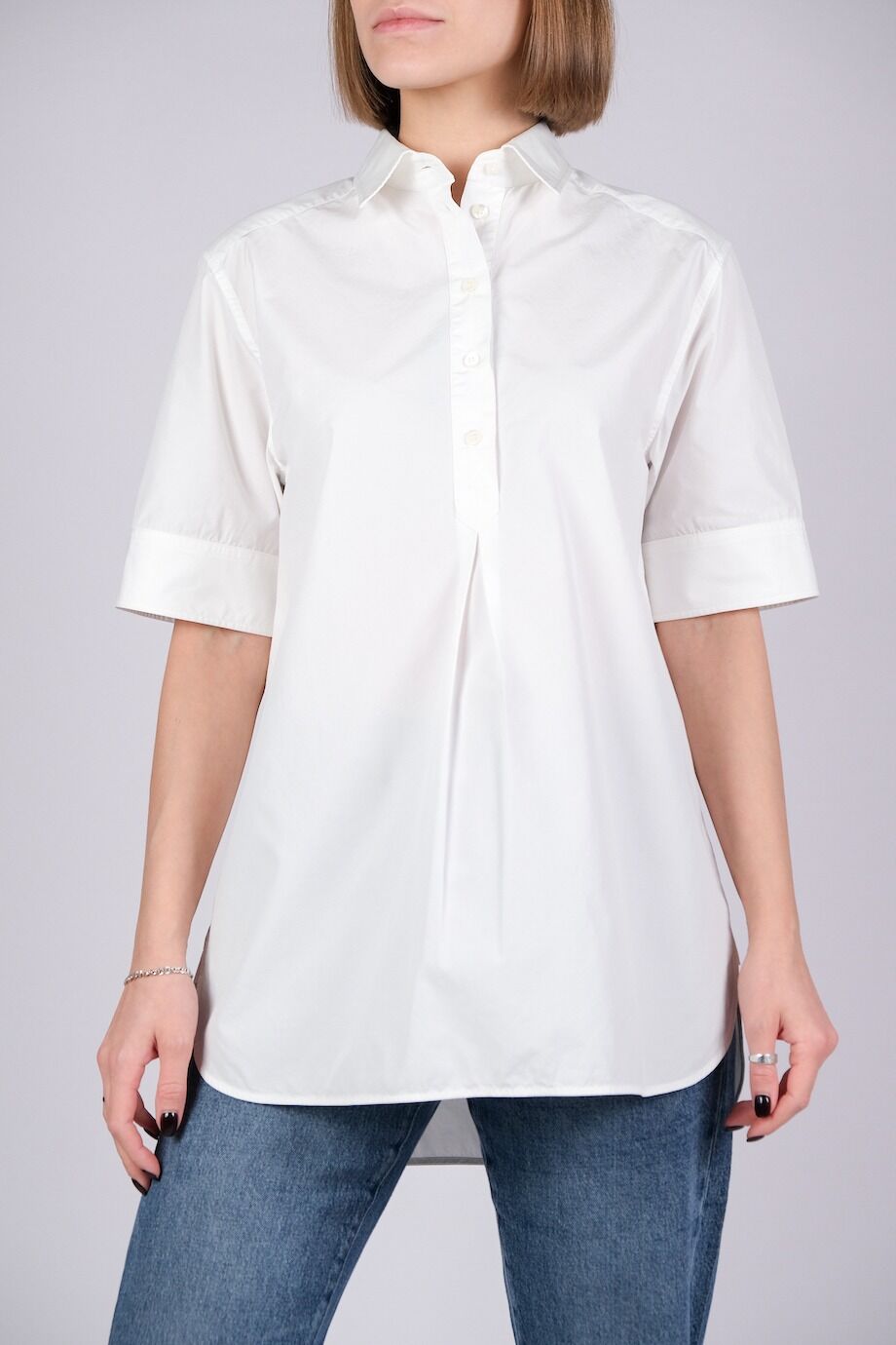 image 1 Рубашка прямого кроя с коротким рукавом белого цвета