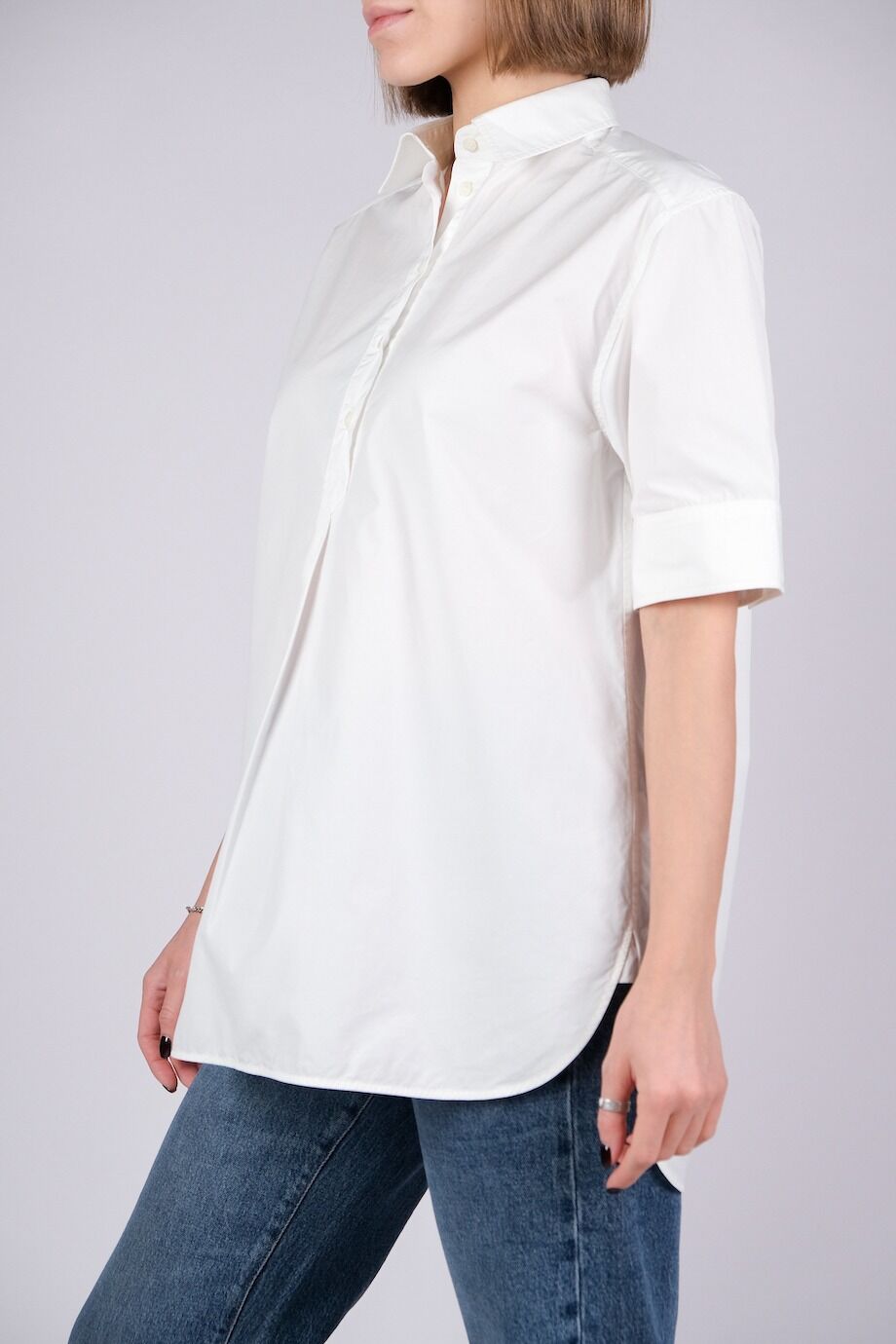 image 2 Рубашка прямого кроя с коротким рукавом белого цвета