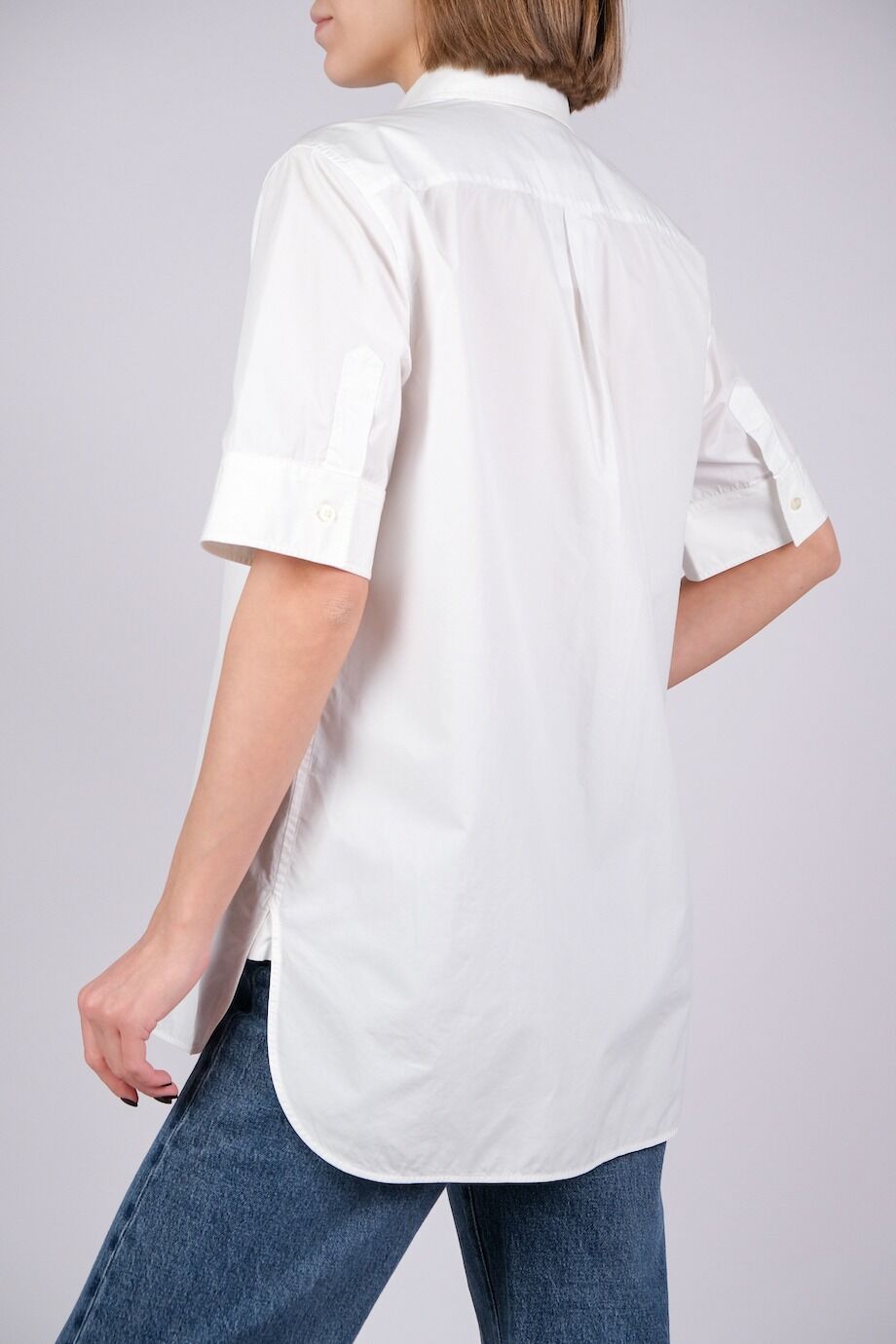 image 3 Рубашка прямого кроя с коротким рукавом белого цвета