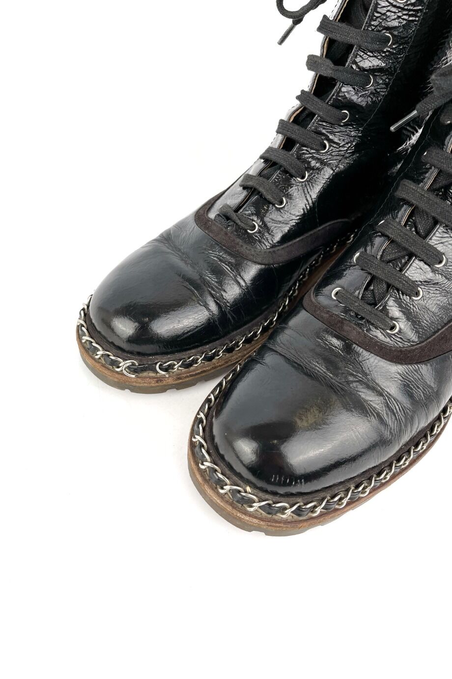 image 3 Комбинированные ботинки чёрного цвета