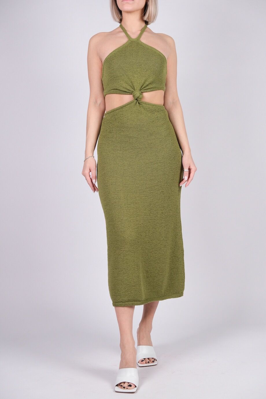 image 1 Вязаное платье зелёного цвета