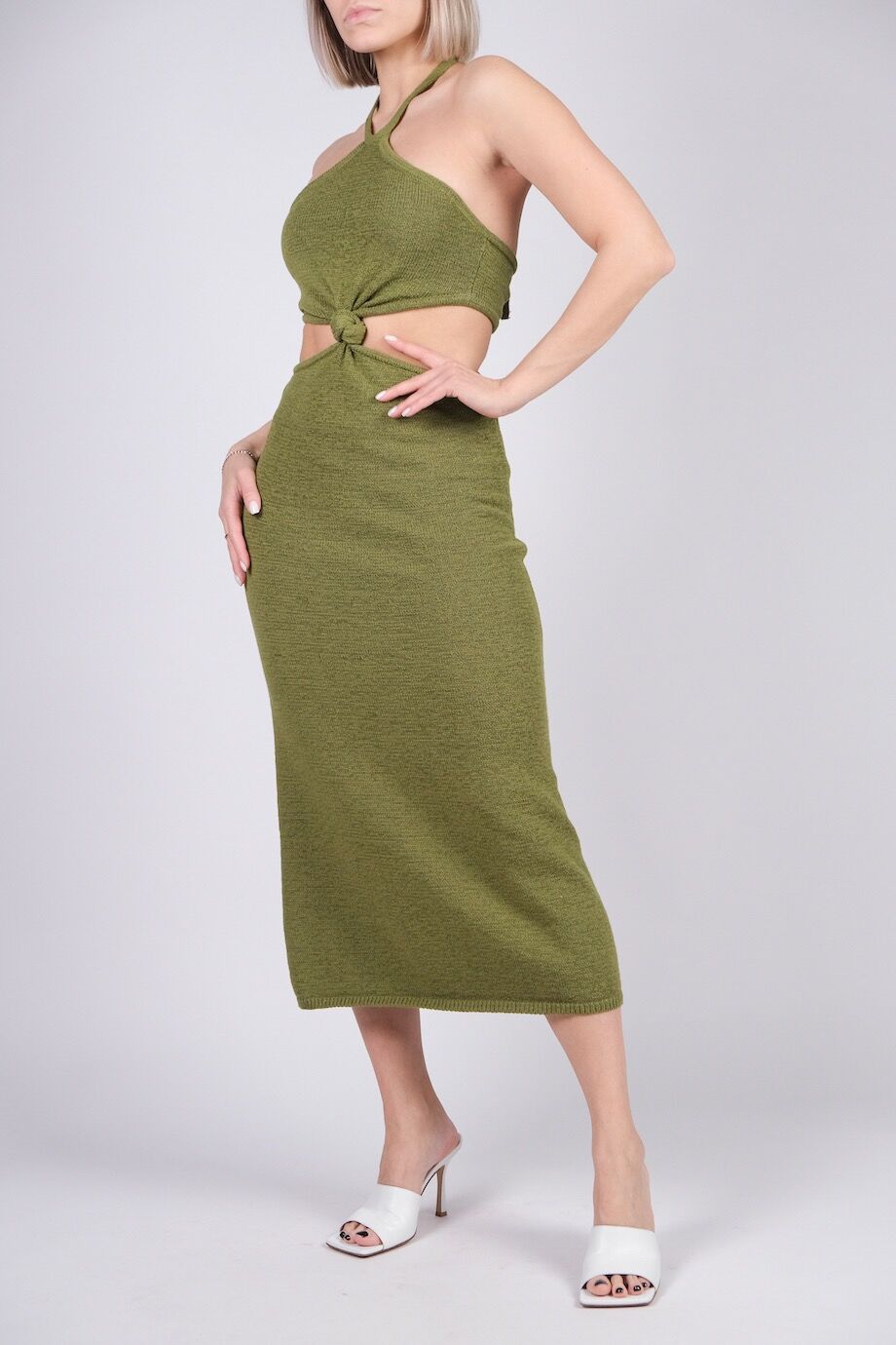 image 2 Вязаное платье зелёного цвета