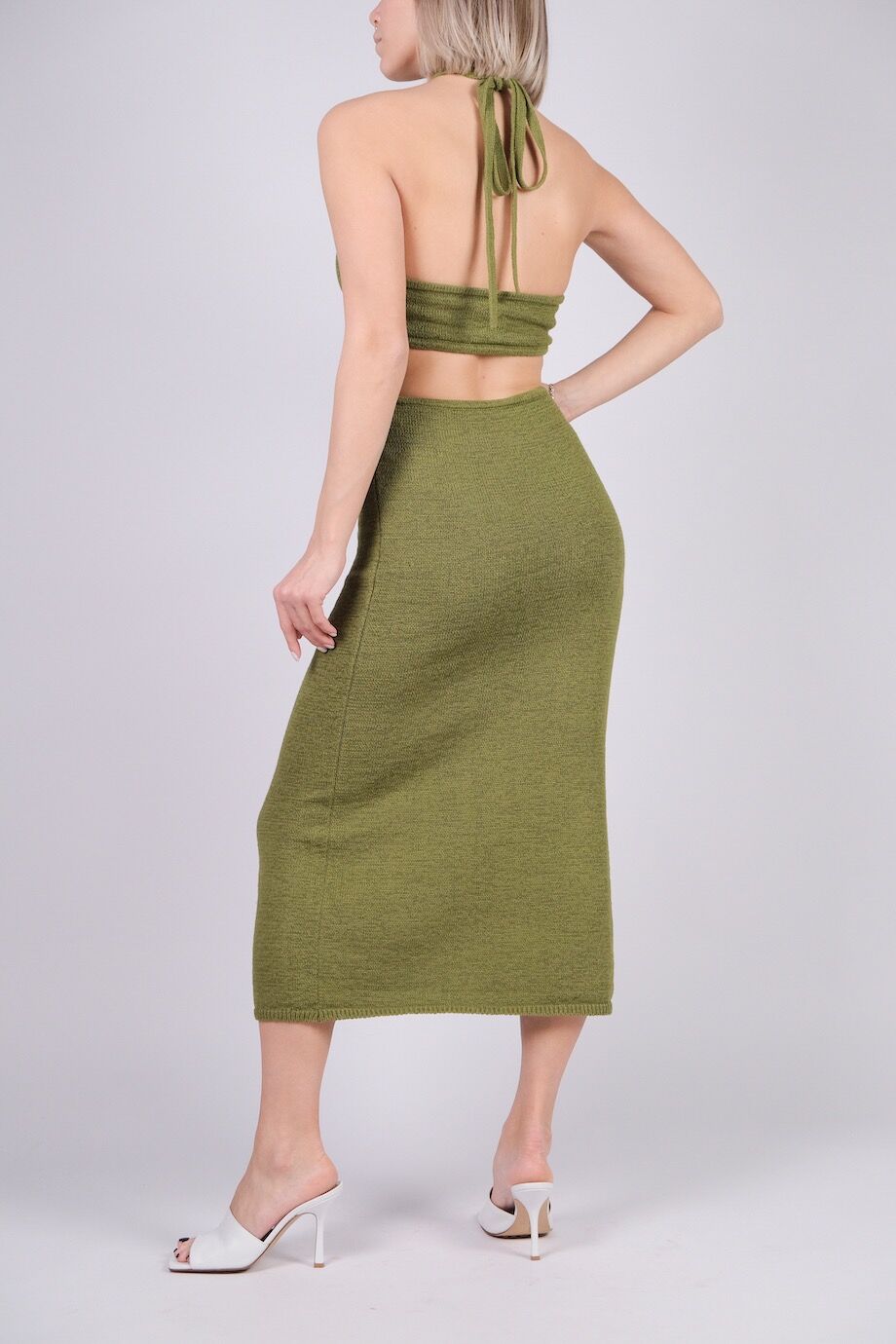 image 3 Вязаное платье зелёного цвета