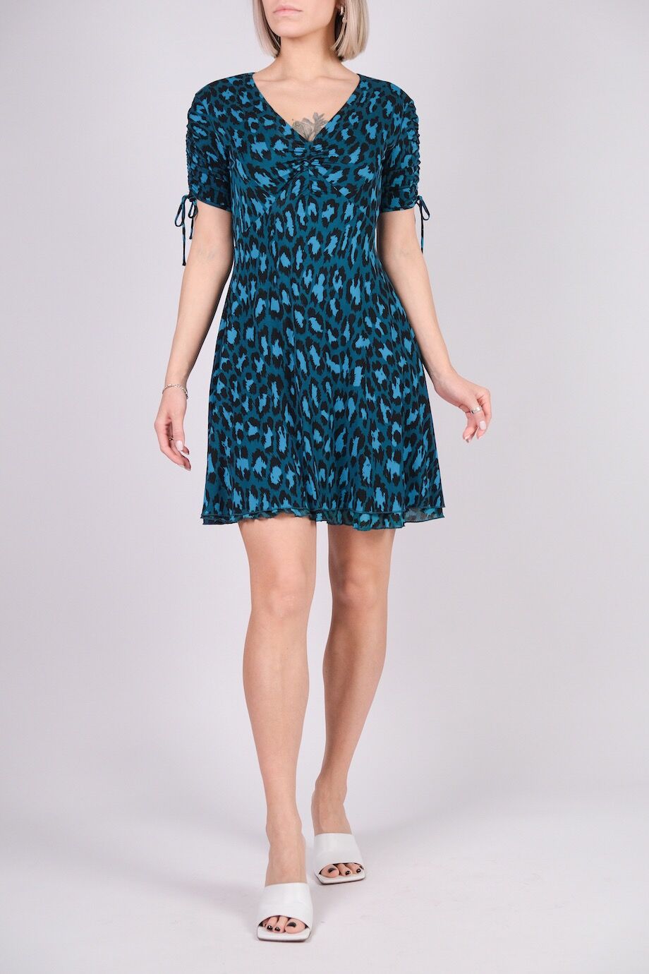 image 1 Платье темно-бирюзового цвета с леопардовым принтом