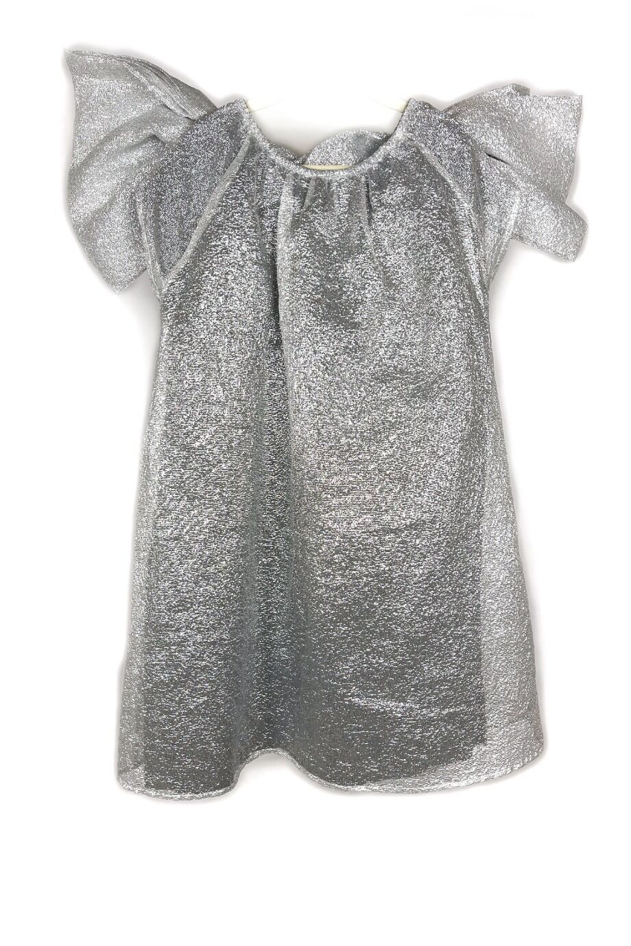 image 2 Детское платье серебристого цвета с бантами на плечах