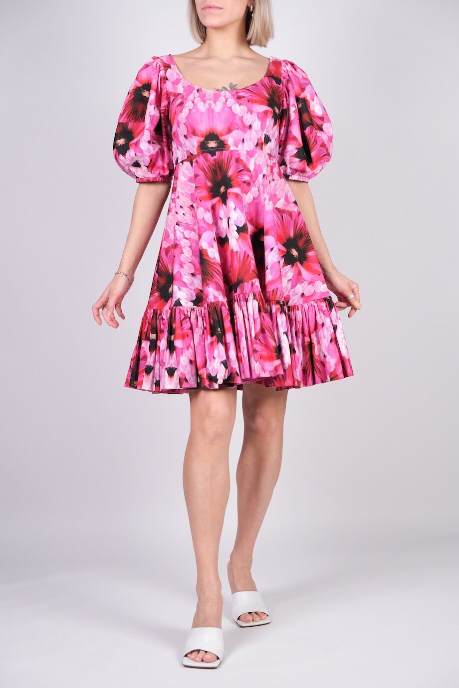 image 1 Хлопковое платье с ярким цветочным принтом