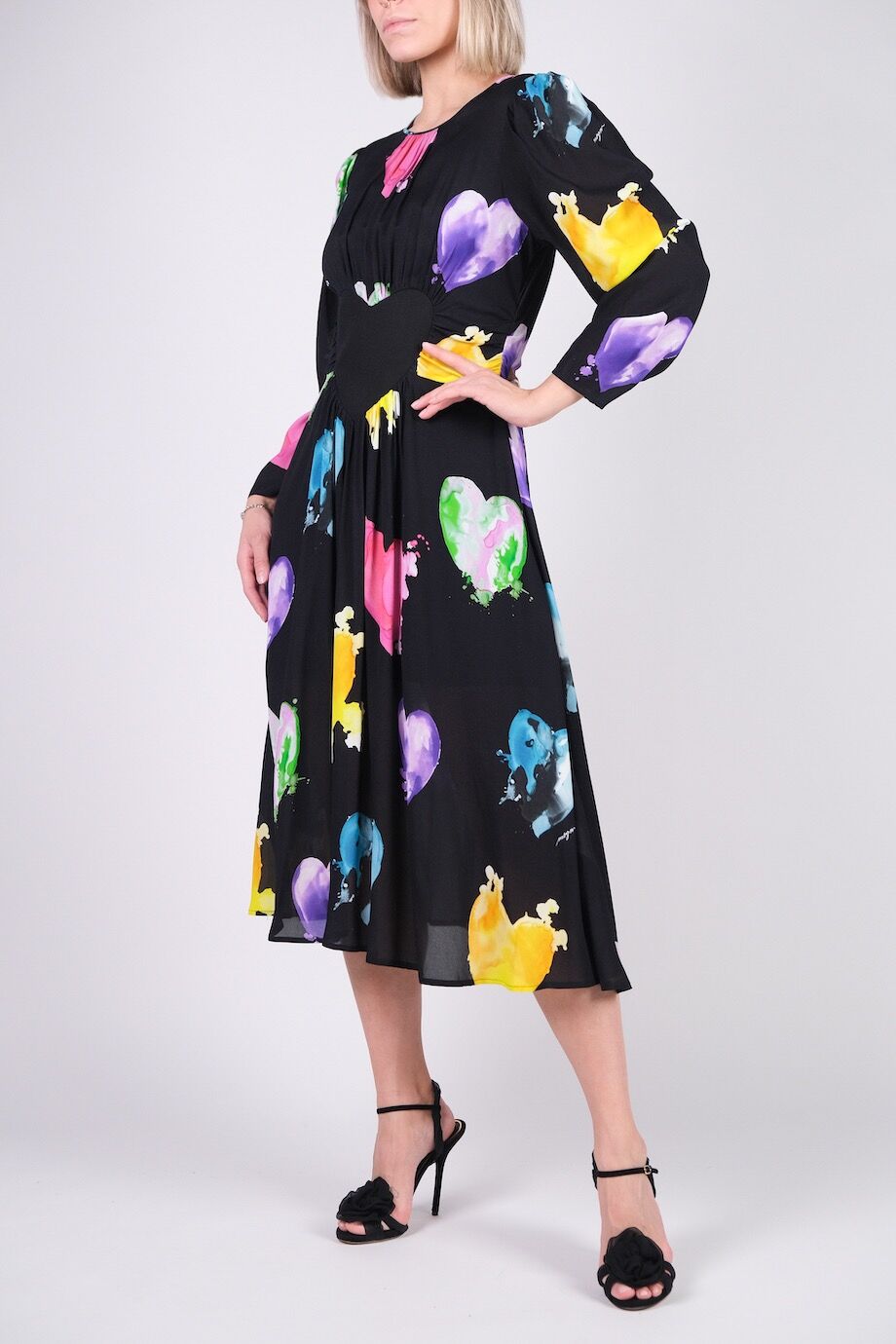 image 2 Платье с длинным рукавом с ярким  принтом