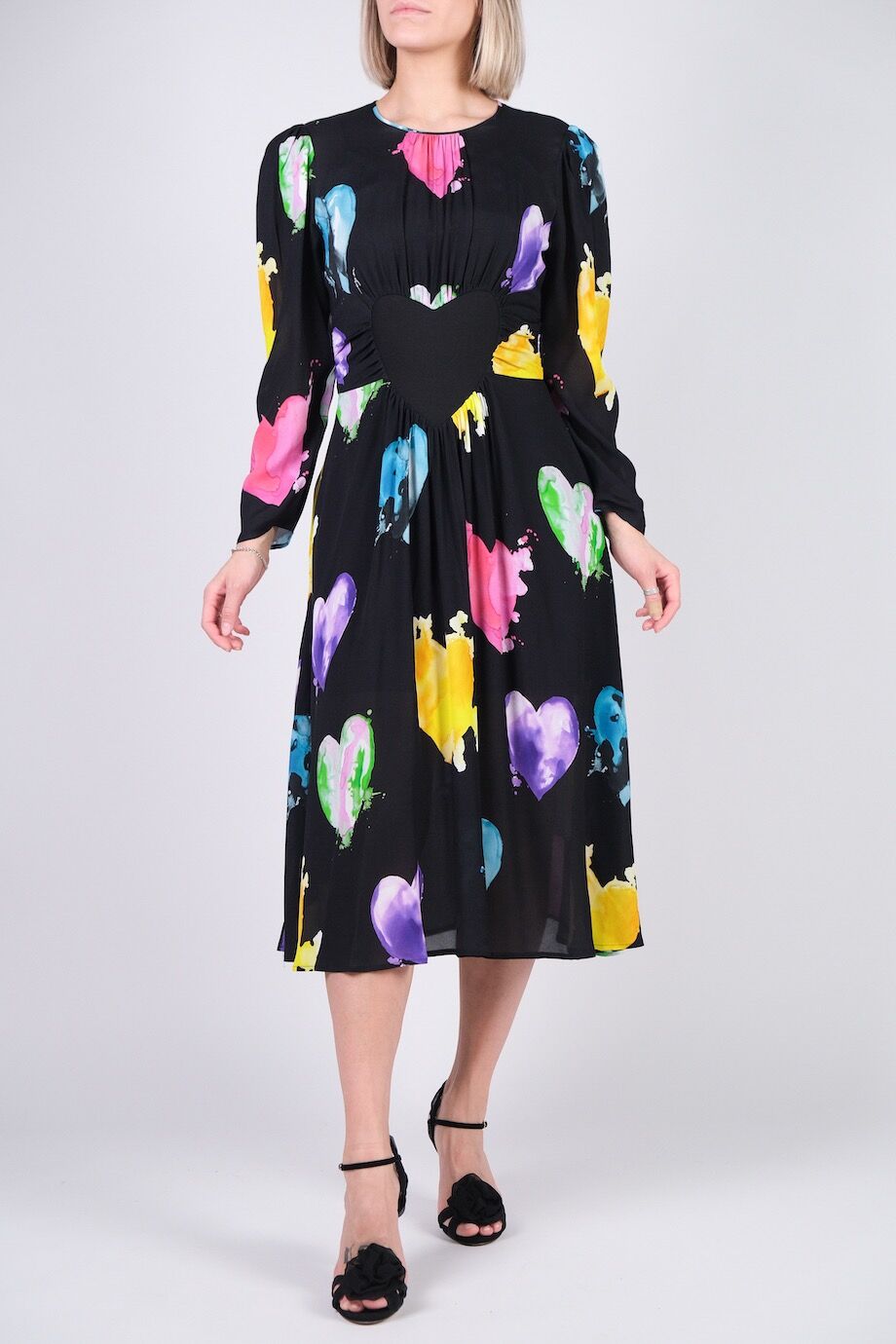 image 1 Платье с длинным рукавом с ярким  принтом
