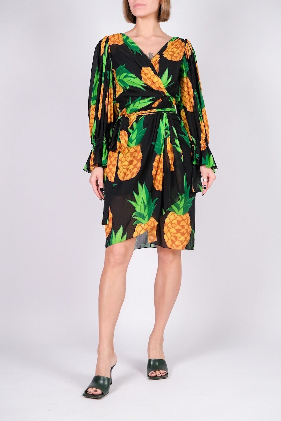 image 1 Платье на запах с принтом ананасы