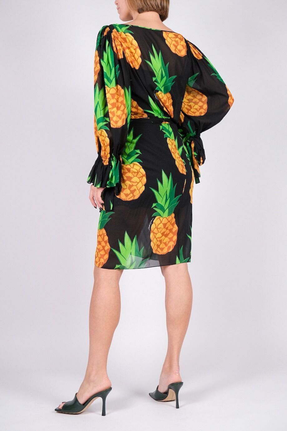 image 3 Платье на запах с принтом ананасы