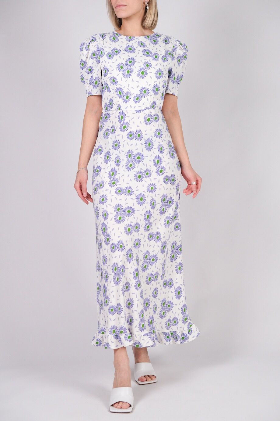 image 1 Платье молочного цвета с открытой спиной и цветочным принтом