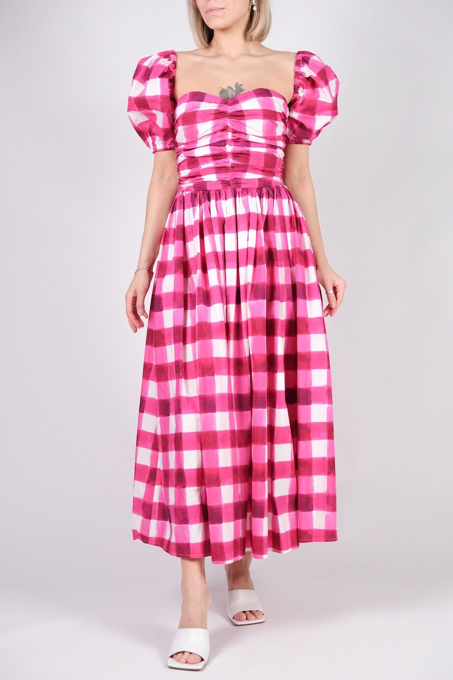 image 1 Хлопковое платье в розовую клетку