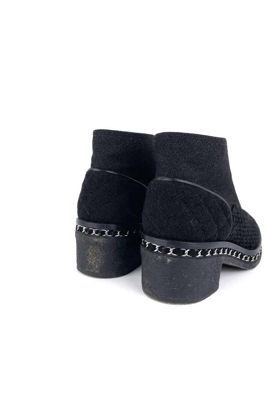 image 4 Комбинированные ботинки из текстиля чёрного цвета