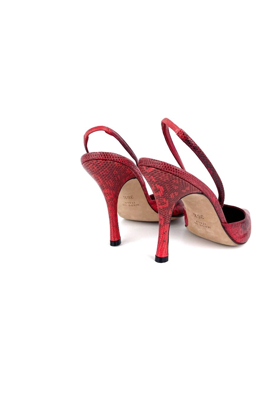 image 4 Туфли красного цвета на низком каблуке