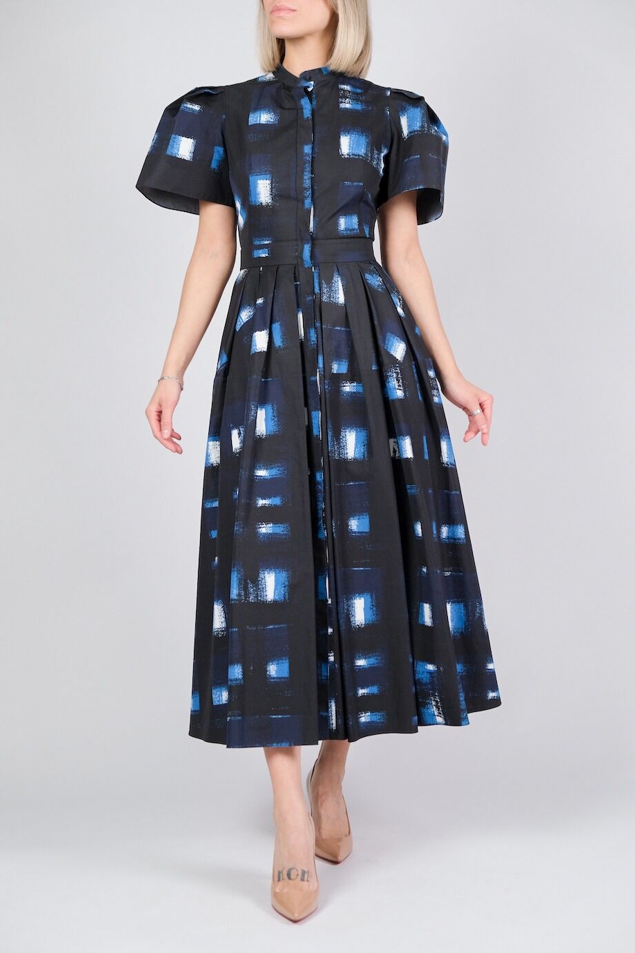 image 3 Платье-рубашка черного цвета с голубым принтом