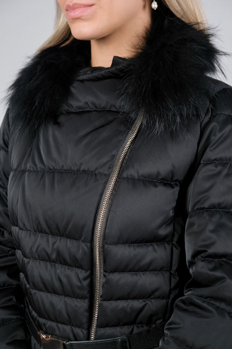 image 4 Удлиненная куртка черного цвета с поясом