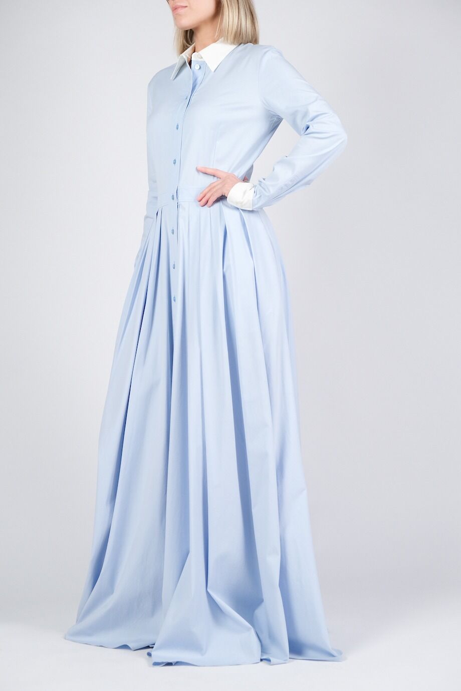 image 2 Платье в пол голубого цвета