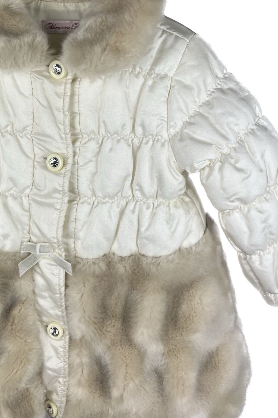 image 2 Деткое пальто кремового цвета с меховой отделкой
