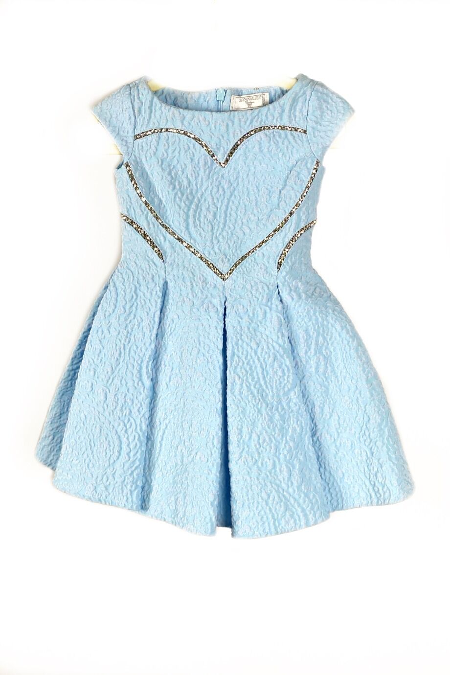 image 1 Деткое платье голубого цвета с сердцем из страз