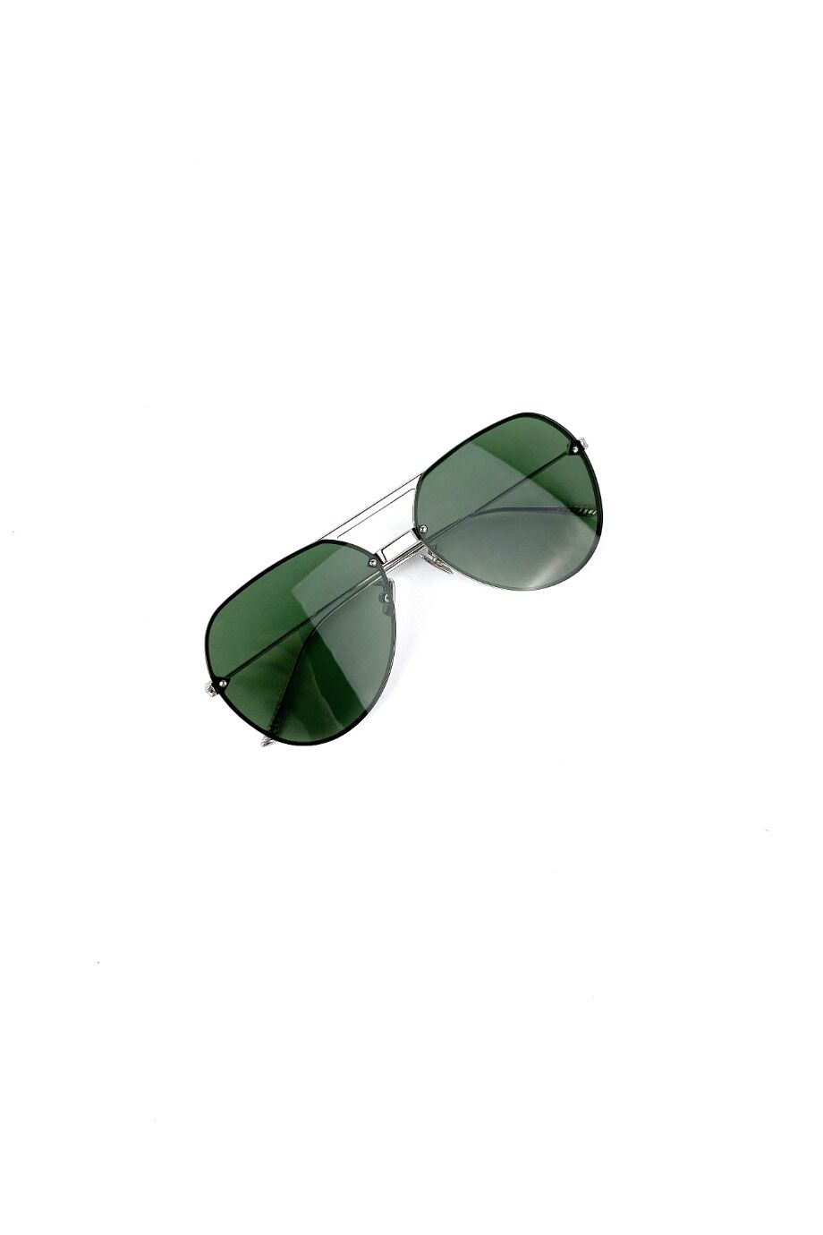 image 4 Очки-авиаторы в серебристой оправе с зелеными линзами