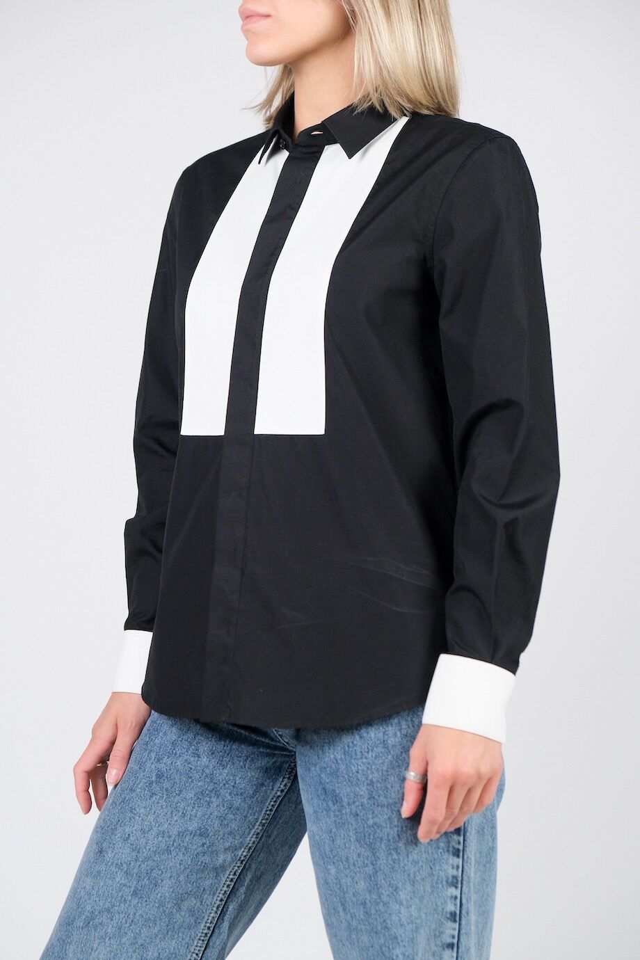 image 2 Рубашка чёрного цвета с белыми вставками