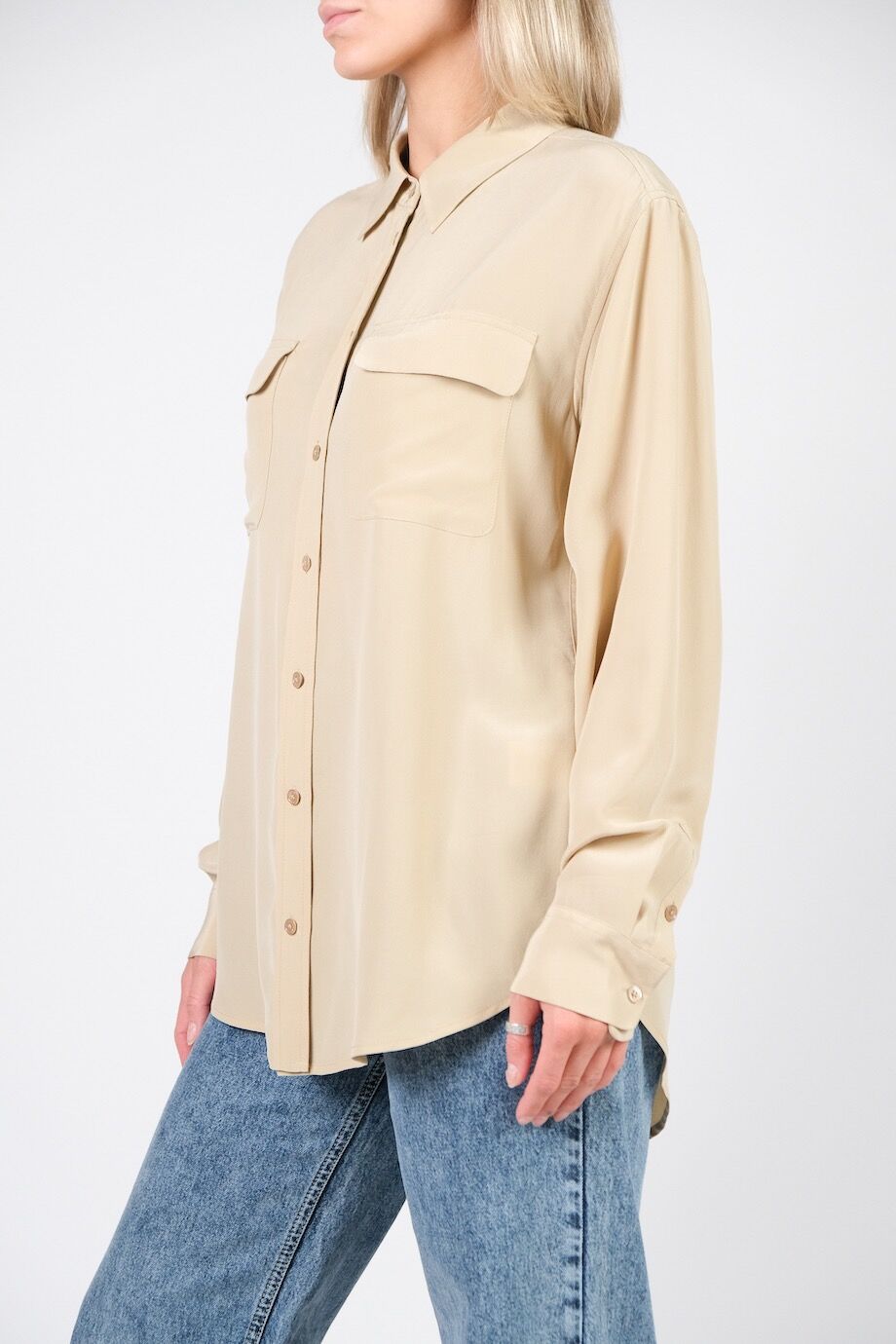 image 2 Шелковая блуза бежевого цвета