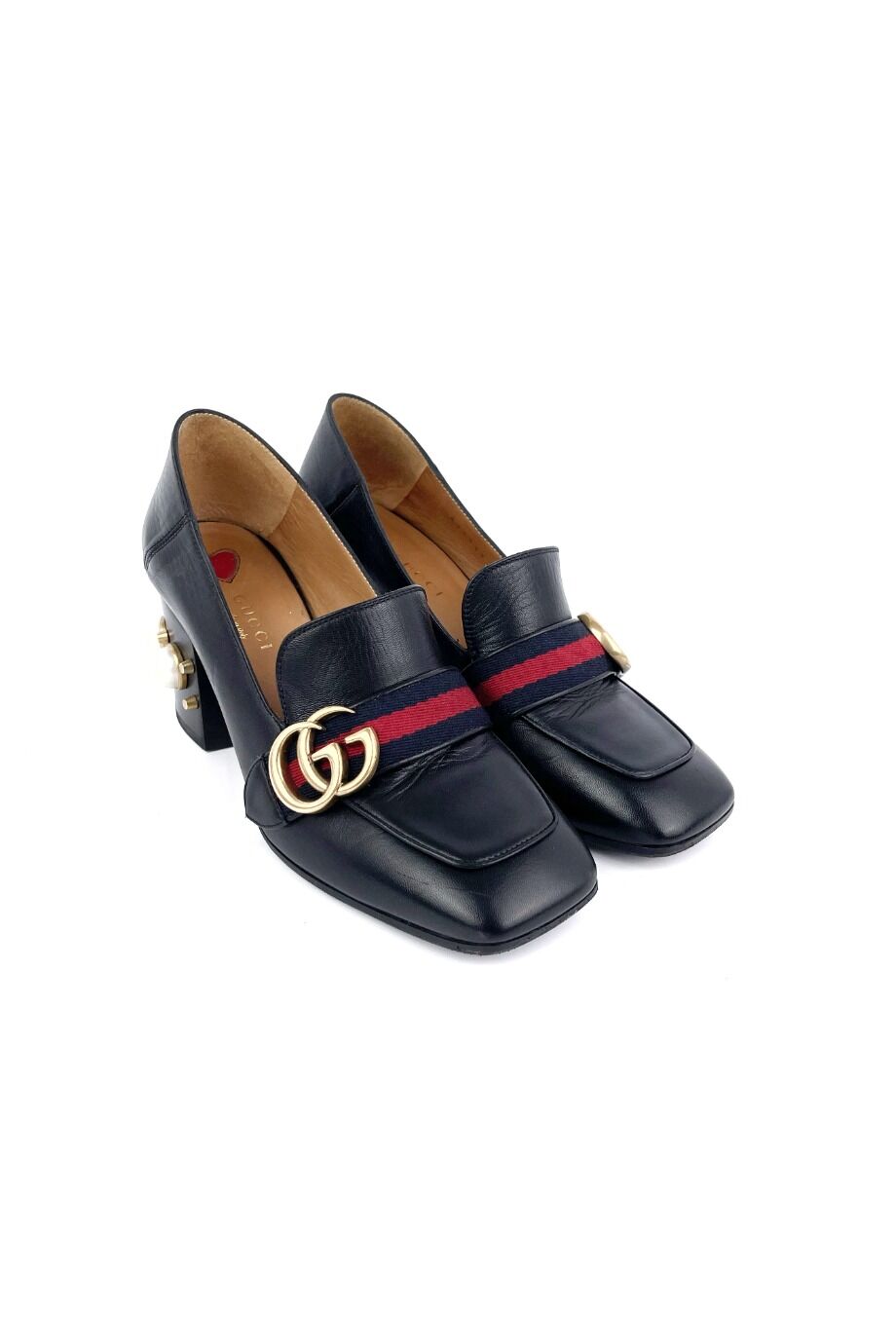 image 1 Туфли черного цвета с декором на каблуке