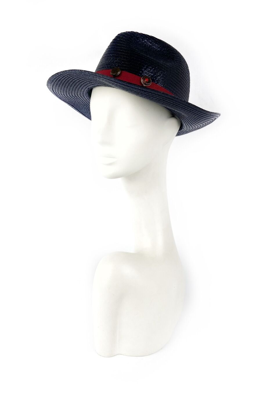 image 1 Шляпа синего цвета с красной лентой