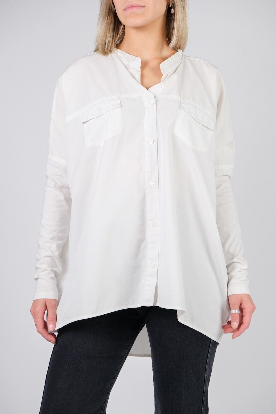image 1 Комбинированная рубашка белого цвета