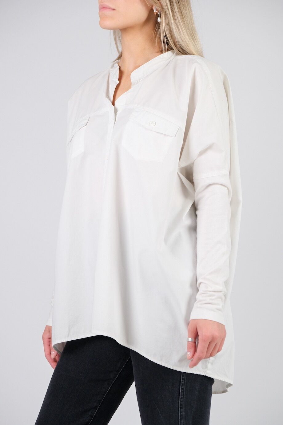 image 2 Комбинированная рубашка белого цвета