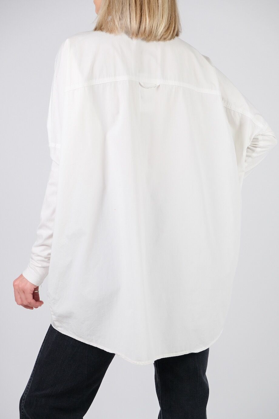 image 3 Комбинированная рубашка белого цвета
