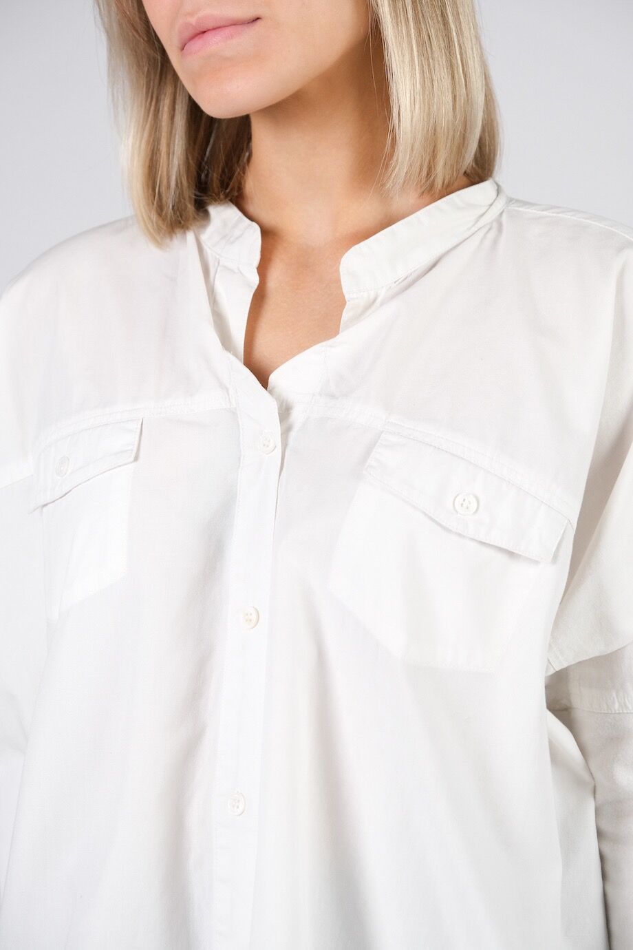image 4 Комбинированная рубашка белого цвета