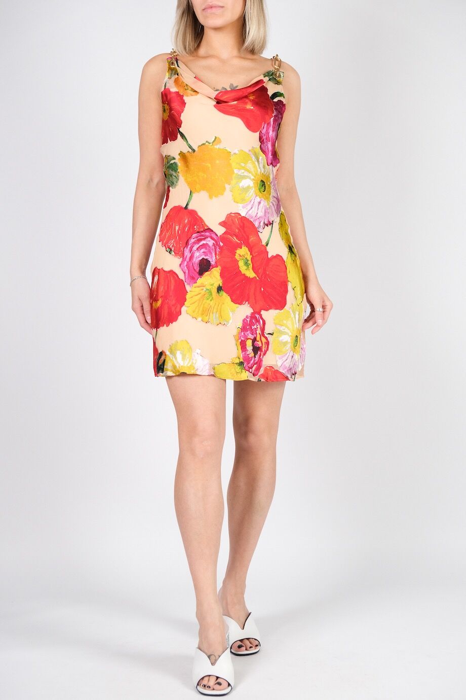 image 1 Платье на цепочках с ярким цветочным принтом