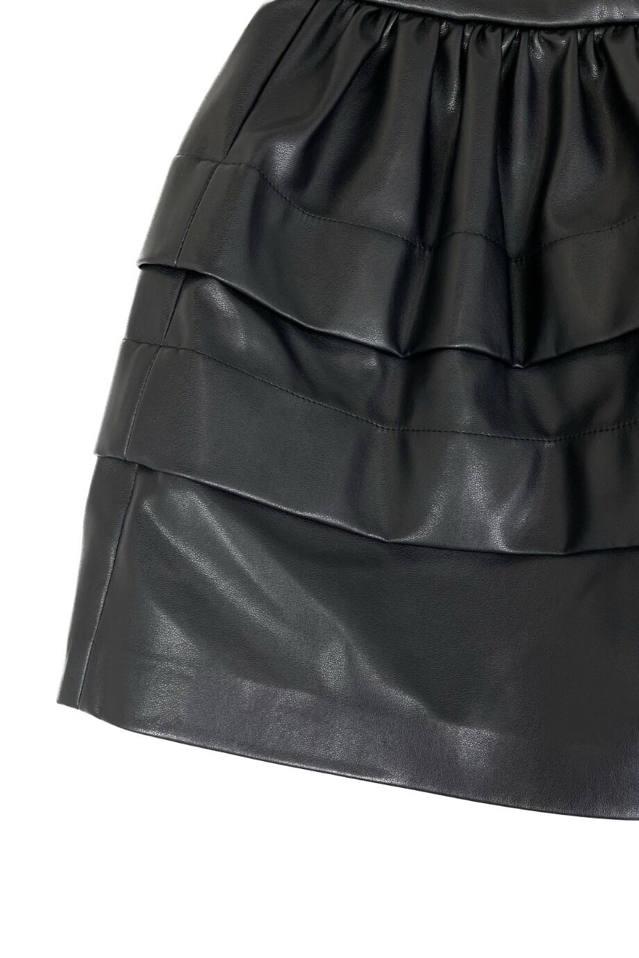 image 2 Детская юбка черного цвета из экокожи