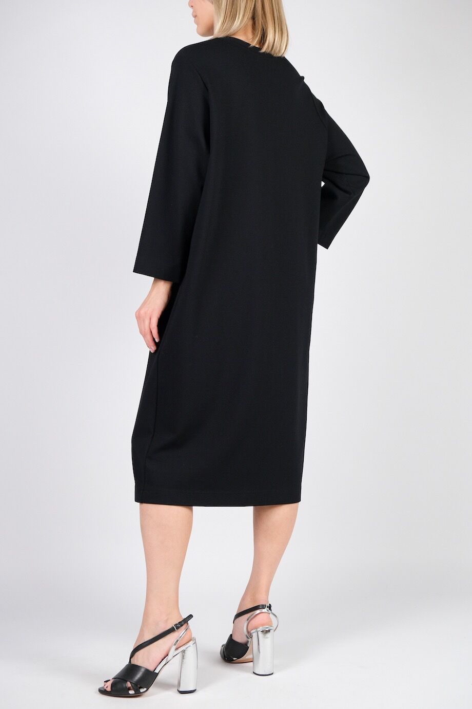 image 3 Платье черного цвета с длинным рукавом