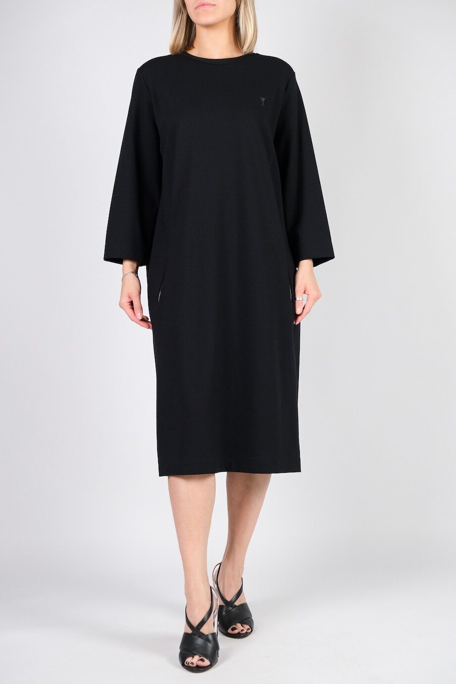 image 1 Платье черного цвета с длинным рукавом