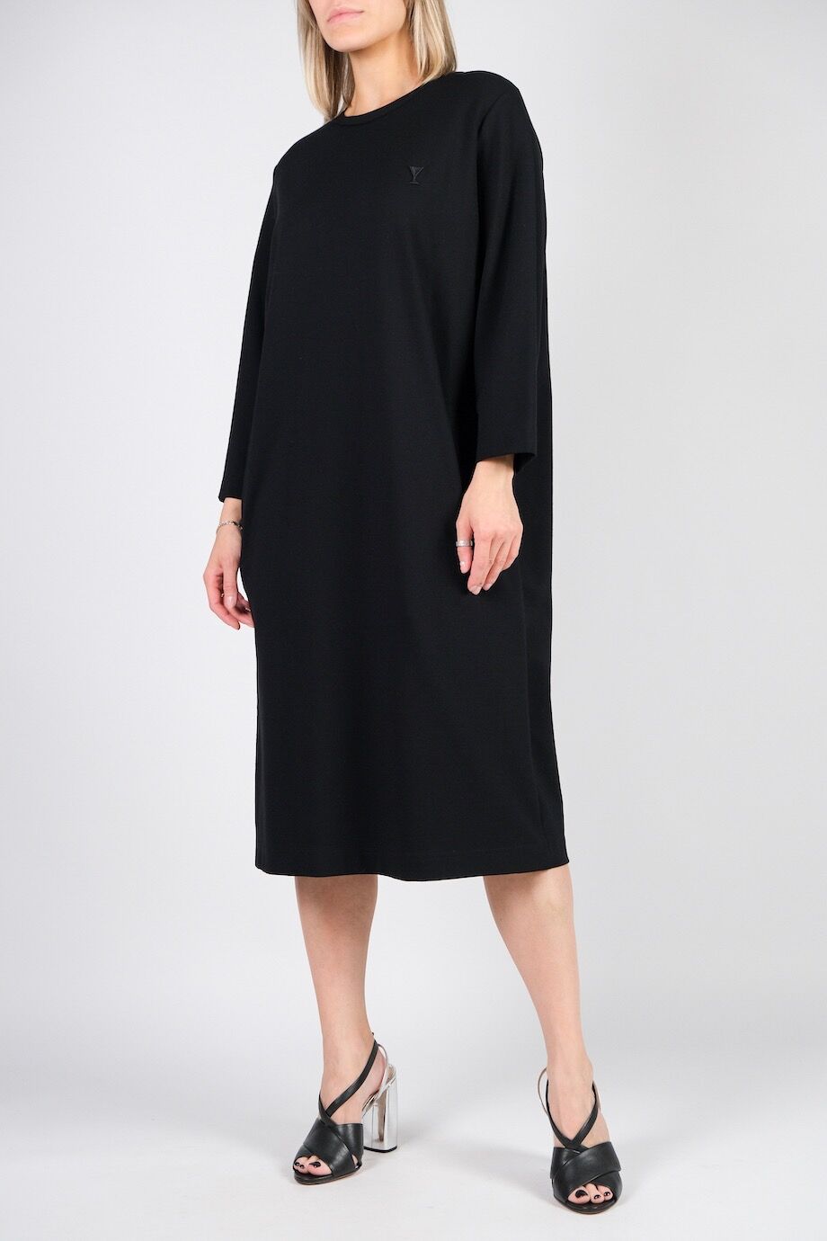 image 2 Платье черного цвета с длинным рукавом
