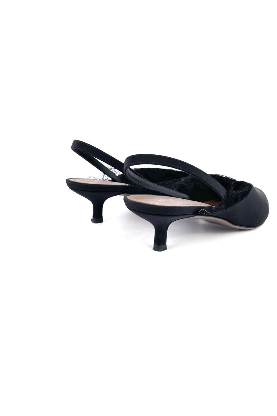 image 4 Туфли из текстиля черного цвета на маленьком каблуке