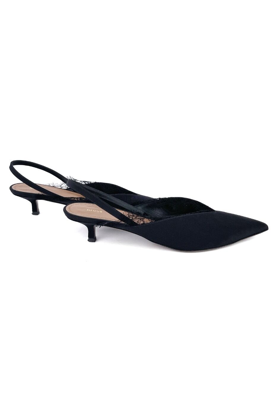 image 5 Туфли из текстиля черного цвета на маленьком каблуке