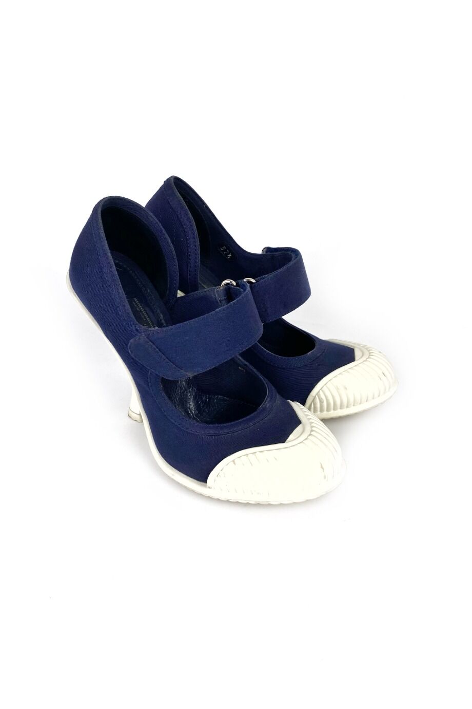 image 1 Комбинированные туфли синего цвета на липучке