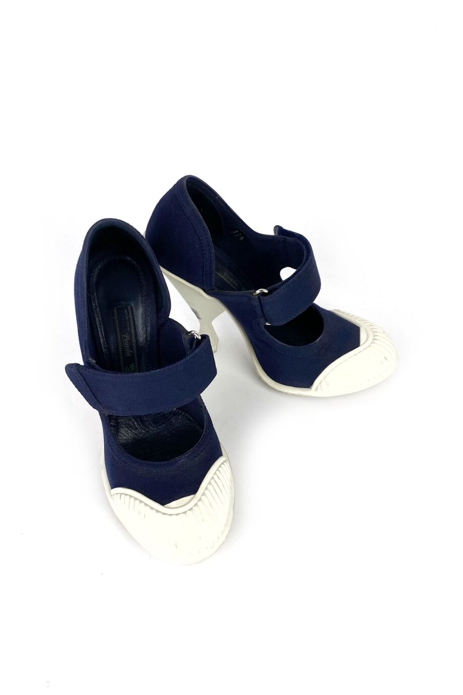 image 2 Комбинированные туфли синего цвета на липучке