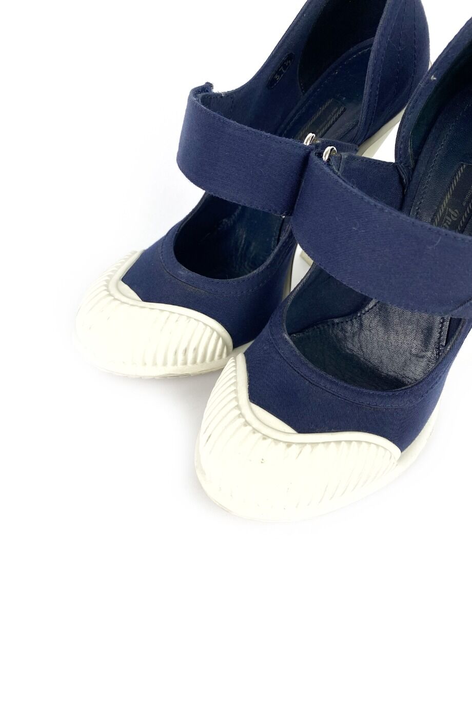 image 3 Комбинированные туфли синего цвета на липучке
