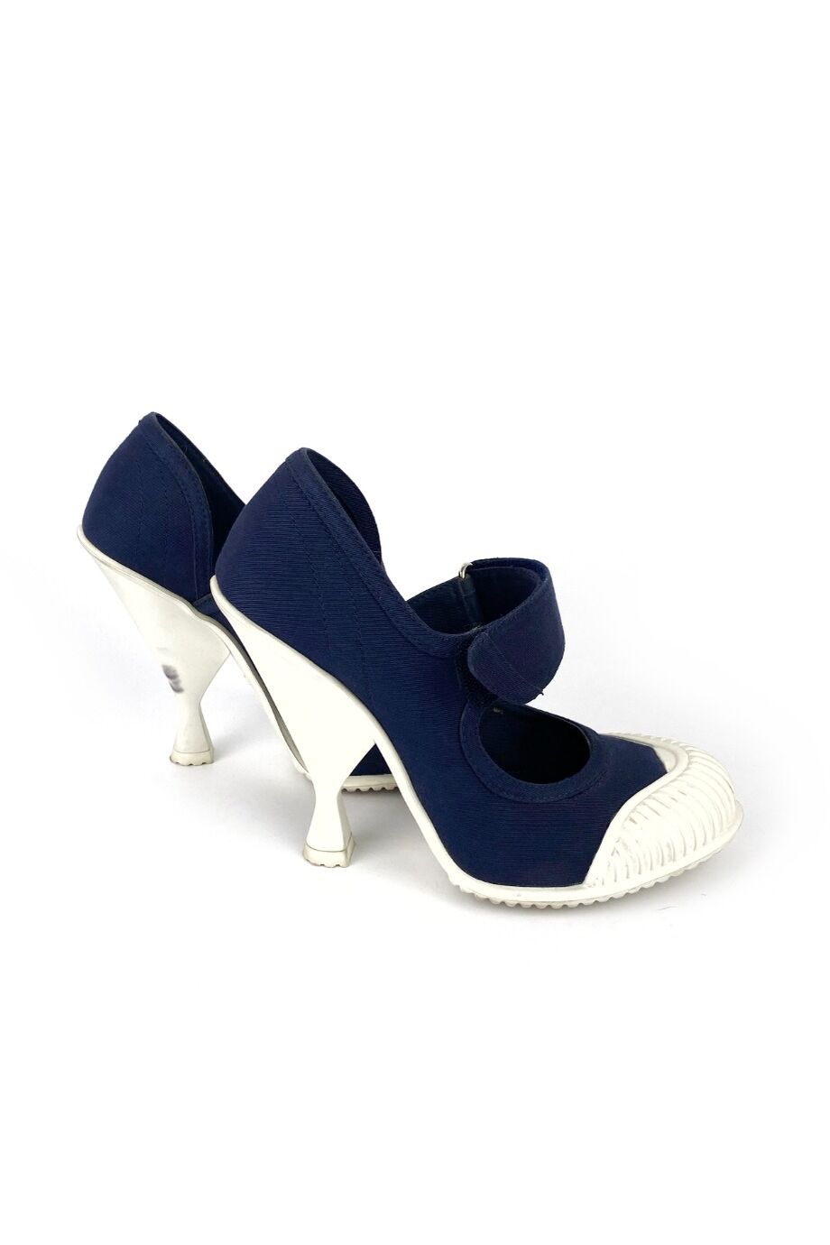 image 5 Комбинированные туфли синего цвета на липучке