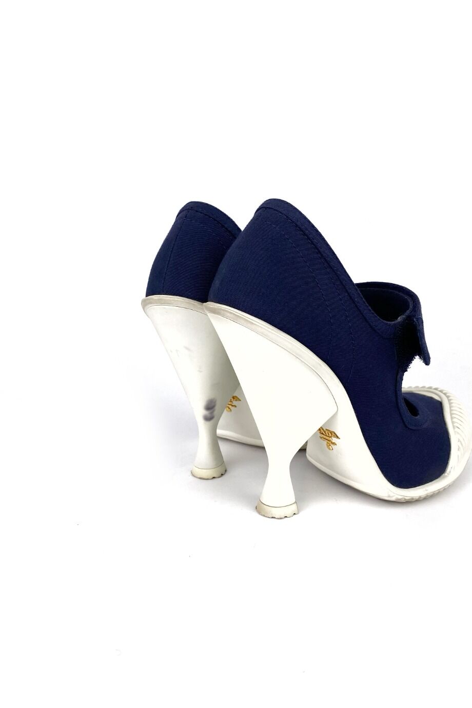 image 4 Комбинированные туфли синего цвета на липучке