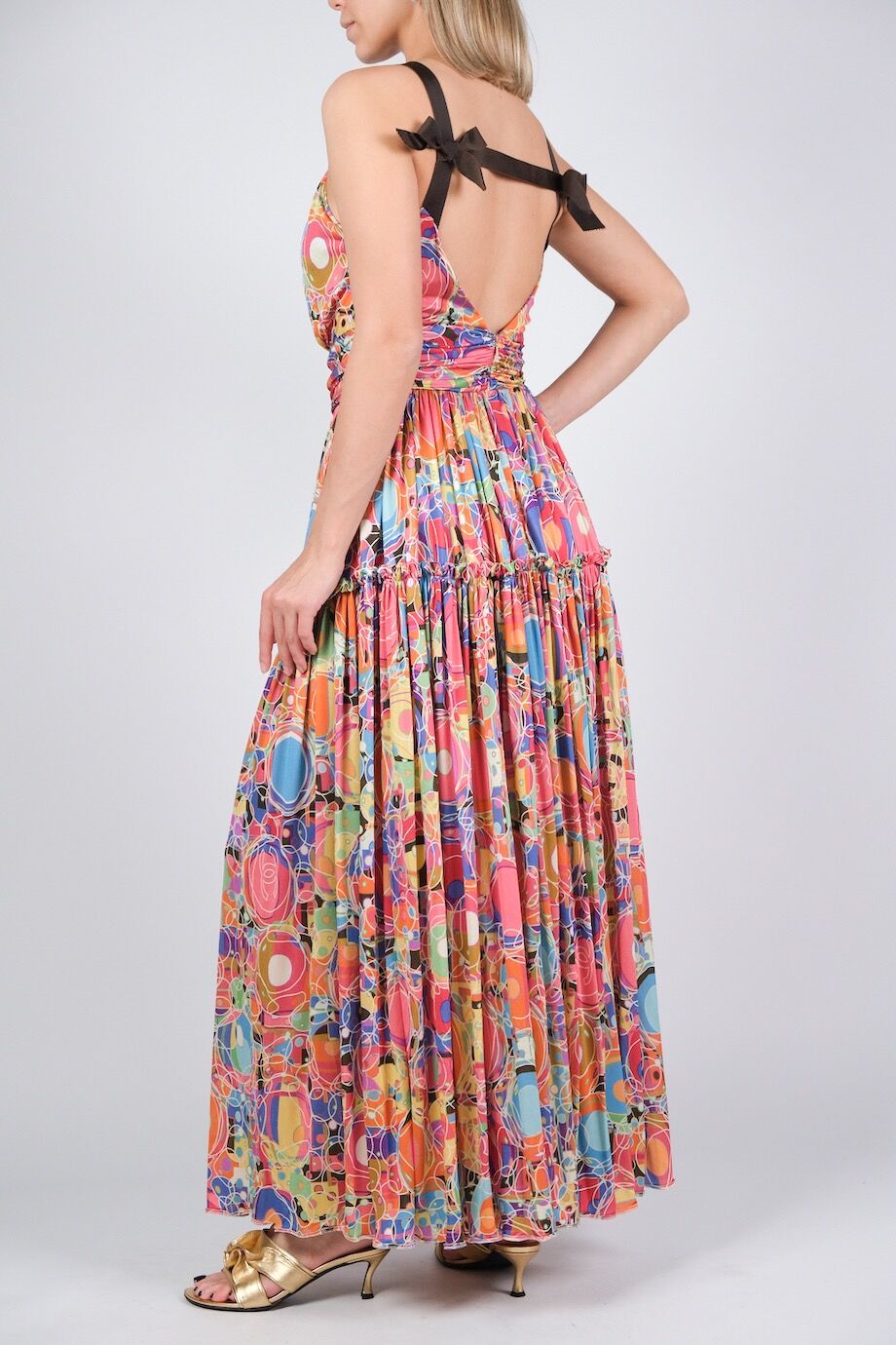 image 3 Шелковое платье с ярким принтом