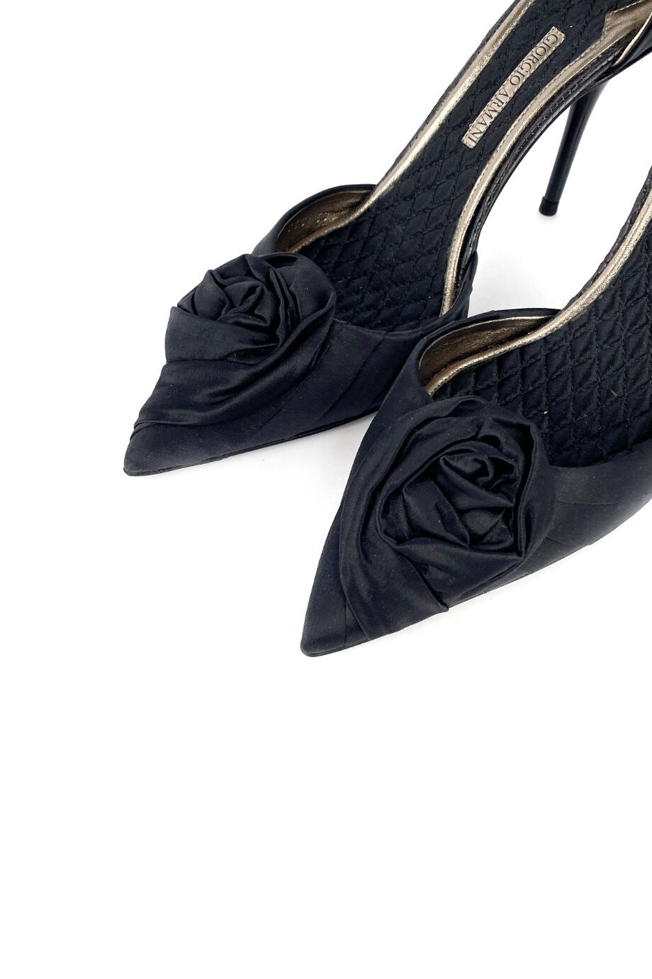 image 3 Туфли из сатина черного цвета с розами
