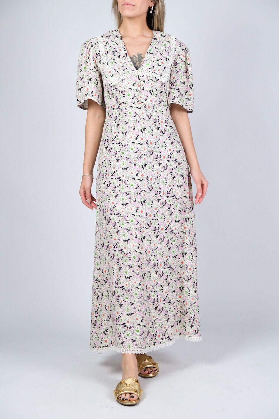 image 3 Платье с коротким рукавом с цветочным принтом