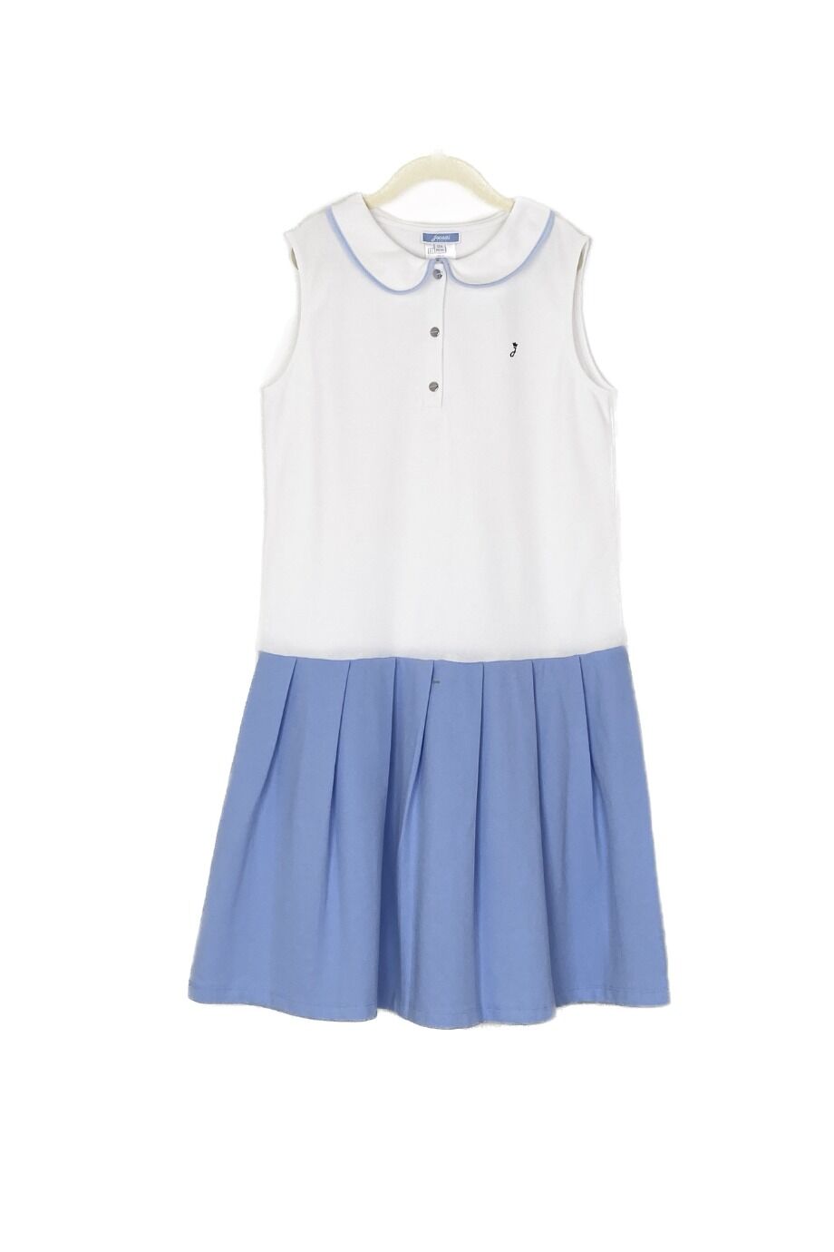 image 1 Детское платье поло белого цвета с голубой юбкой