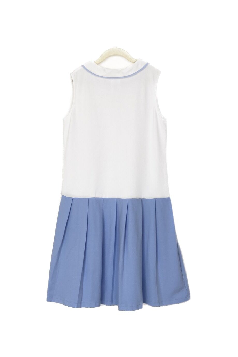 image 2 Детское платье поло белого цвета с голубой юбкой
