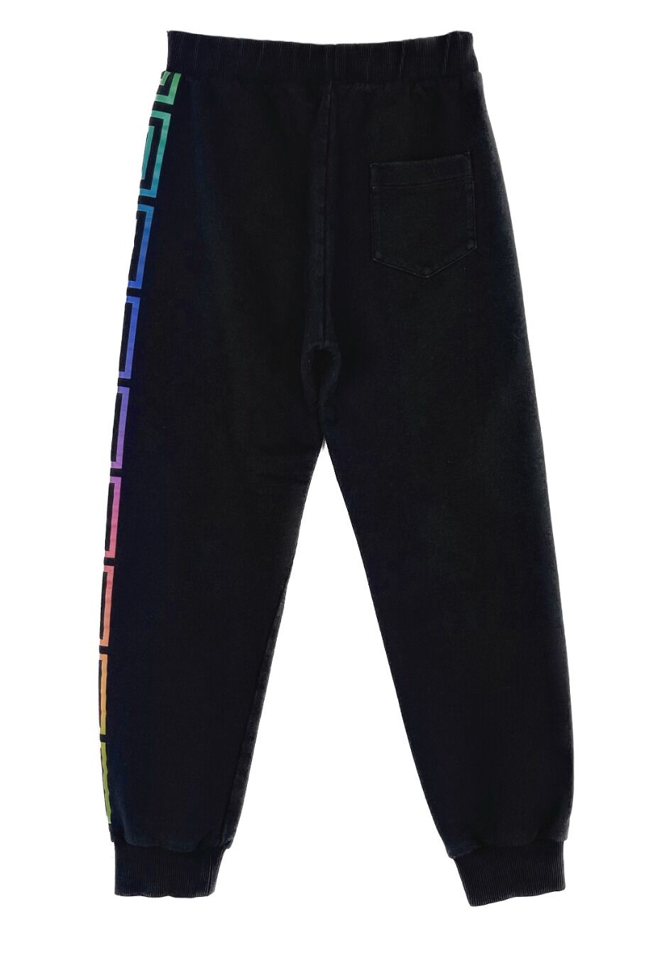image 2 Детские спортивные брюки чёрного цвета с разноцветным принтом